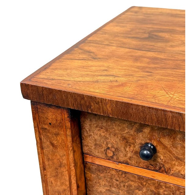 Child's Size Wellington Chest of Drawers in Burr Walnut, 1860 For Sale - Image 4 of 12