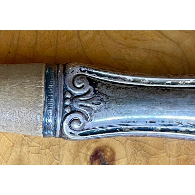 Vintage French Sterling Silver Salad Tongs- 2 Pieces For Sale - Image 11 of 12