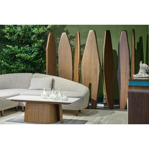 Handcrafted Panama II Hinge Lacquered Screen in Orange Bronze by Reda Amalou Design For Sale - Image 9 of 10
