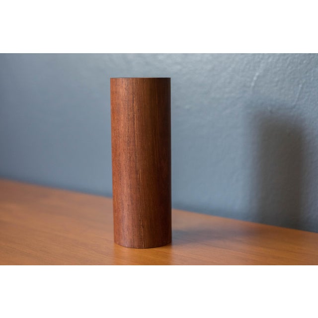 1960s Set of Three Sculptural Teak Mid Century Modern Candlestick Holders For Sale - Image 5 of 7