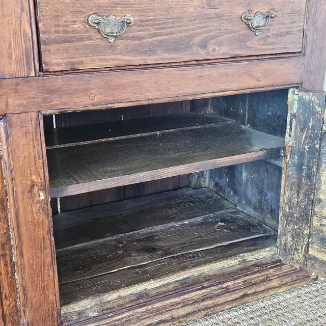 Antique Pine Cupboard & Open Plate Rack For Sale - Image 9 of 17