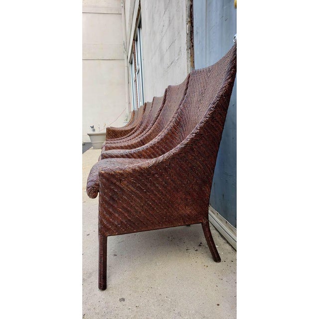 Woven Rattan Wing Back Dining Chairs/ Side Chairs | Chairish