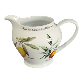 Late 20th Century Queens Fruits De Soleil Mediterranean Citrus Serving Juice Pitcher For Sale