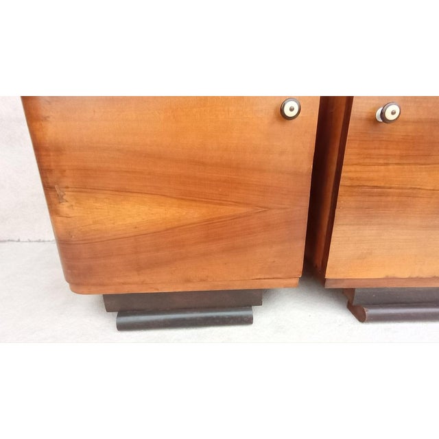 Wood Art Deco Bedside Tables by Jindrich Halabala, 1940s, Set of 2 For Sale - Image 7 of 18