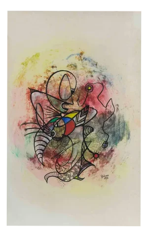 Enrico Bianco, Abstract Composition, Mixed Media Drawing, 1979