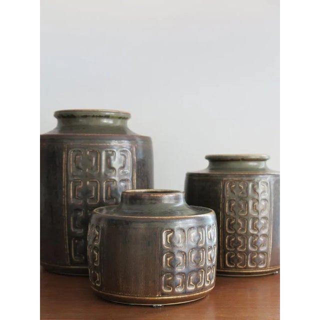 Mid-Century Modern Vase by Valdemar Petersen for Bing & Grondahl Danimrca, 1960s, Set of 3 For Sale - Image 3 of 9