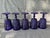 Glass Vintage Cobalt Blue Goblets Set of 5 For Sale - Image 7 of 16