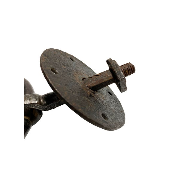 Blue Vintage Heavyweight Iron Door Knocker or Door/Gate Pull For Sale - Image 8 of 8