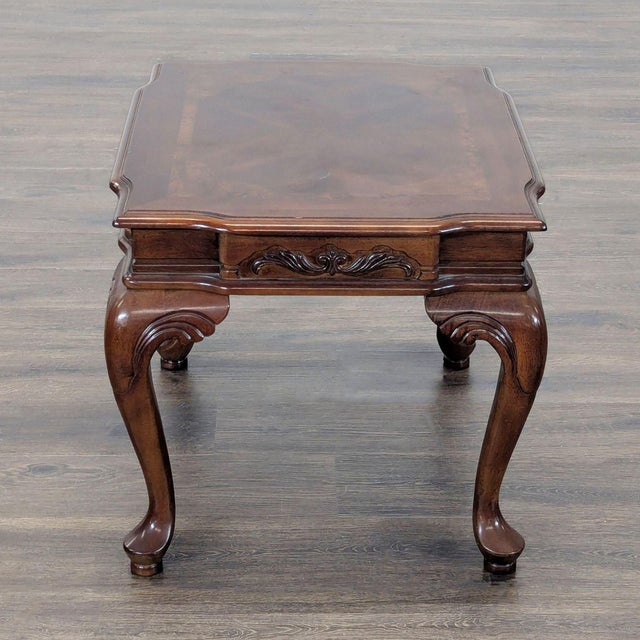Traditional Elegant Cherrywood End Table With Cabriole Legs For Sale - Image 3 of 9