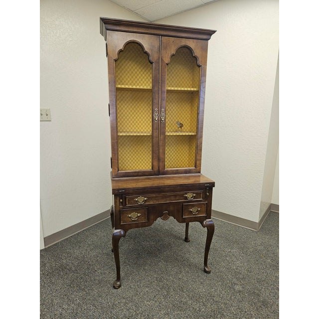 1980s Century Furniture Traditional Secretary Desk With Folding Writing Surface. For Sale - Image 13 of 18