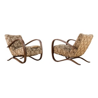 Vintage Art Deco Lounge Chairs by Jindřich Halabala for Thonet, 1930s, Set of 2 For Sale