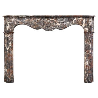 18th Century Louis XVI Fireplace Mantel in Rouge Royal Marble For Sale