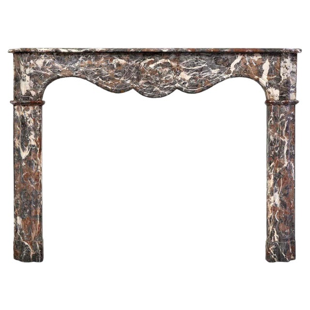 18th Century Louis XVI Fireplace Mantel in Rouge Royal Marble For Sale