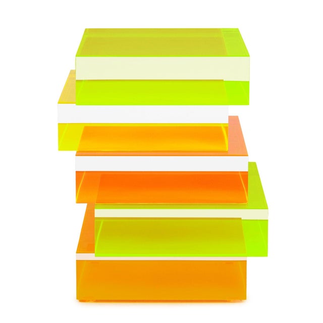 Neon Green Studio Superego "Disallineata" Coffee Table For Sale - Image 8 of 9