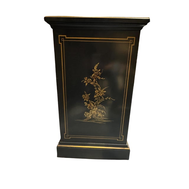Drexel Drexel Et Cetera Collection Black Lacquer Chinoiserie Flip-Top Buffet Server, 1970s For Sale - Image 4 of 18