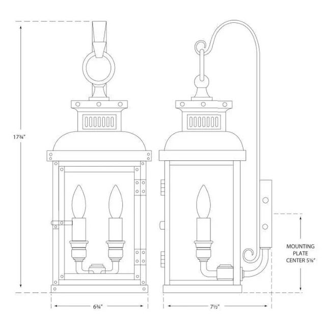 Traditional Chapman & Myers for Visual Comfort Signature Suffork Small Scroll Arm Lantern in Natural Copper For Sale - Image 3 of 3