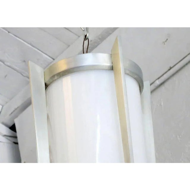 1960s Mid-Century Aluminum Cylinder Hanging Lamps - a Pair For Sale - Image 4 of 6