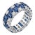 Stunning 18k Gold Blue Sapphire & Diamond Halo Ring, New Design For Sale