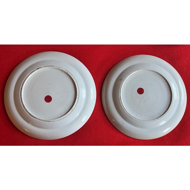 Antique Early 19th Century Chinese Export Blue and White Porcelain Dinner Plates With Grape Leaf Border - Set of 6 For Sale - Image 16 of 17