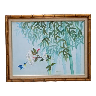 1970s Vintage Munster Tropical Decor Oil on Canvas Painting For Sale