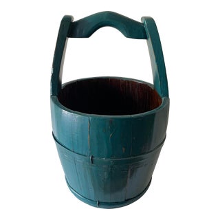 Early 20th Century Antique Chinese Wooden Water Bucket For Sale