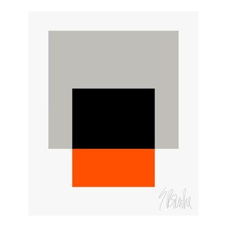 The Interaction of Gray, Black and Orange Fine Art Print 35" X 45" by Liz Roache For Sale