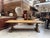 This aged fir table from the 1980s has been completely restored. Its incredible patina makes it a rare piece, and its...