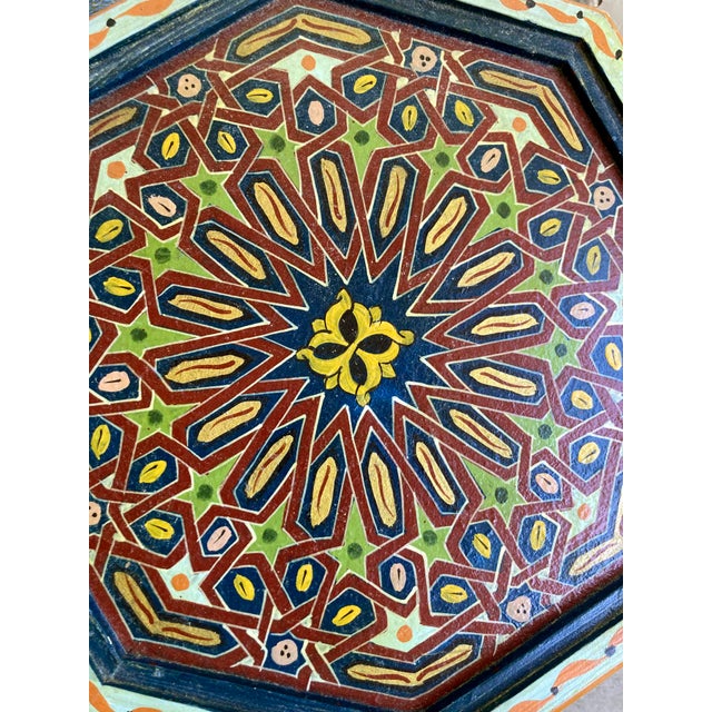 Pair Of Vintage Hand Painted Moroccan Side Tables For Sale - Image 14 of 14
