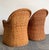 Wood Vintage Woven Rattan Lounge Chairs - A Pair For Sale - Image 7 of 12