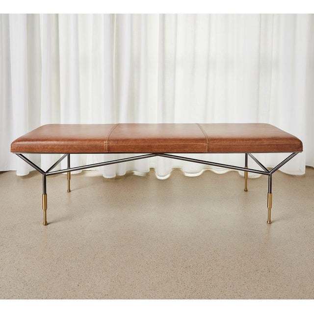 Modern Leather Bench For Sale In Sacramento - Image 6 of 6