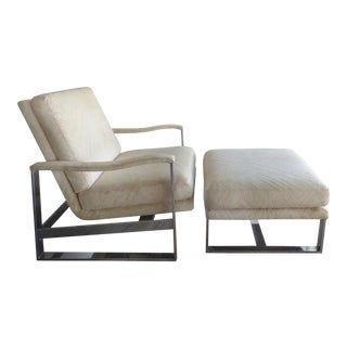 Mid-Century Modern Milo Baughman for Thayer Coggin Chair & Ottoman For Sale