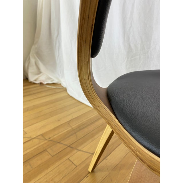 1960s Nuevo Satine Dining Chairs With Black Leather Seats - Set of 6 For Sale In New York - Image 6 of 9