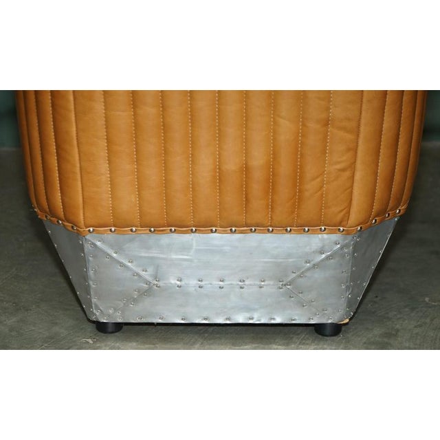 Aviator Lounge Chair in Tan Brown Leather For Sale - Image 13 of 16