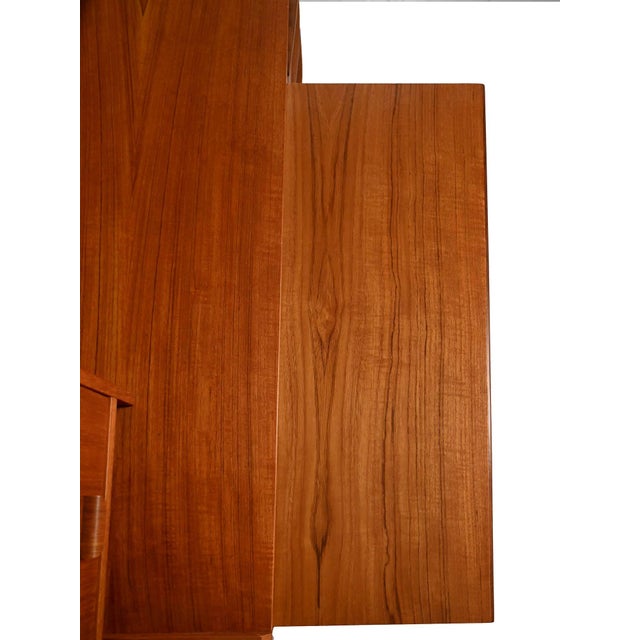 Wood Scandinavian Teak Bookcase with Pull-Out Desk, 1950s-1960s For Sale - Image 7 of 12