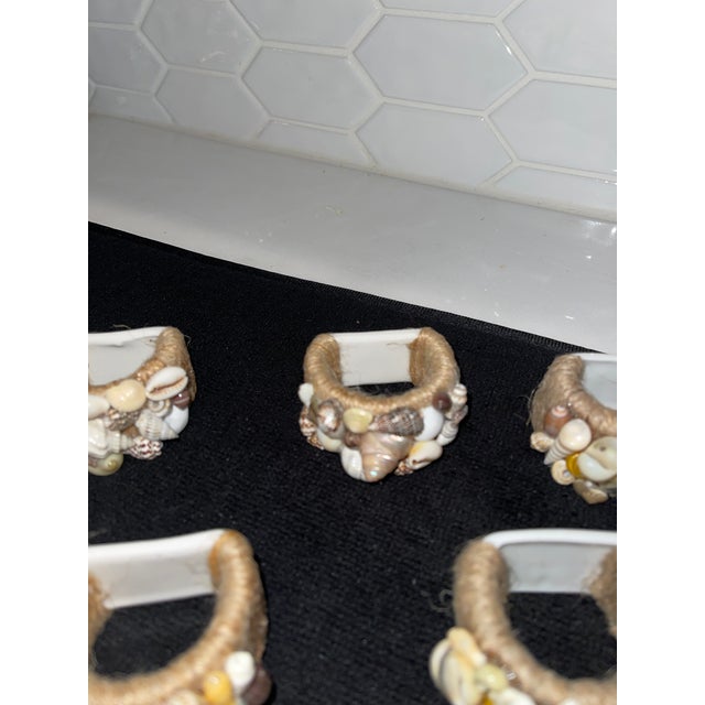 1990s Nautical Napkin Rings With Real Seashells Adorning the Ring - Set of 12 For Sale - Image 10 of 12