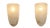 Frosted Amber Glass and Wrought Iron Wall Sconces with Metal Frames, Set of 2 For Sale