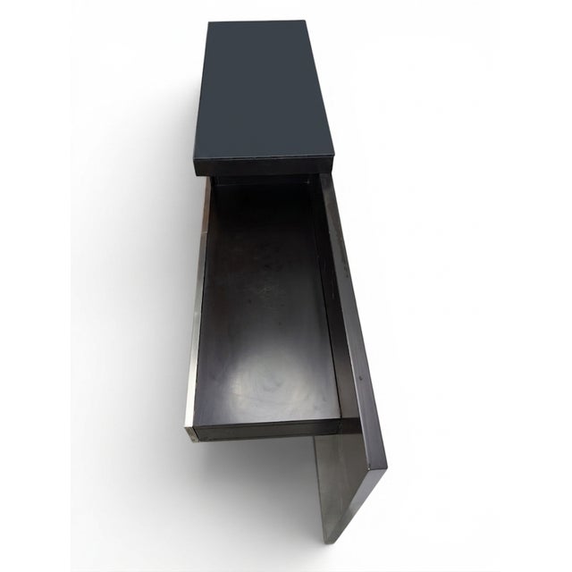Mid-Century Modern Console Table in Lacquered Wood and Glass, Italy, 1980s For Sale - Image 3 of 13