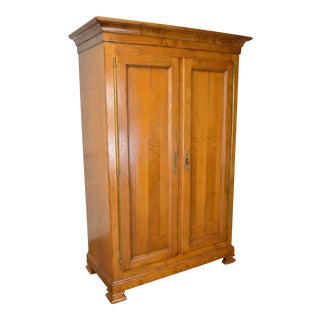 Baker Milling Road Large Distressed Maple 2 Door Armoire Cabinet For Sale