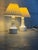 1960s Mid-Century Modern White Ceramic Table Lamps With Pleated Shades - Set of 2 For Sale In Los Angeles - Image 6 of 9