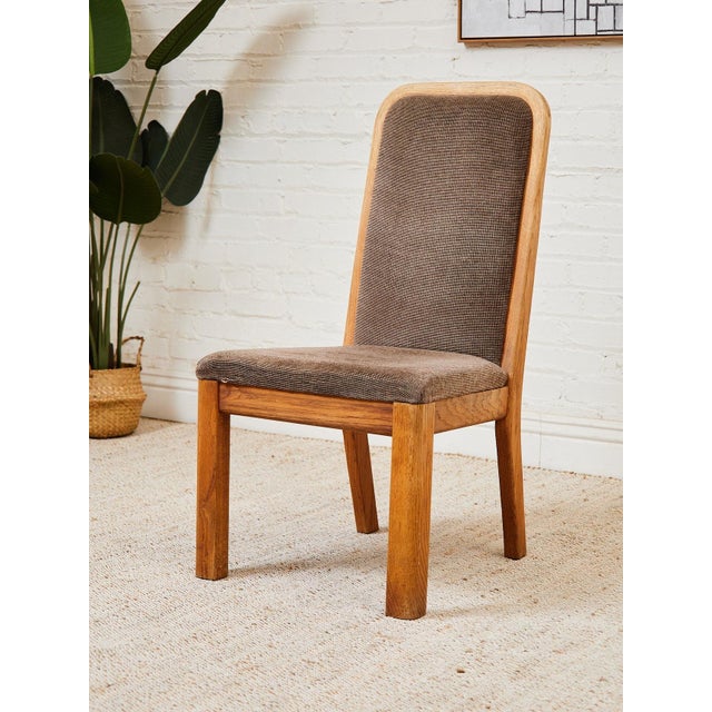 Brown Oak 1970s Dining Chairs For Sale In Los Angeles - Image 6 of 11