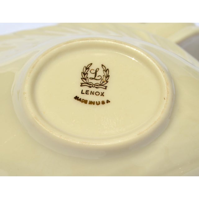 1980s Lenox Dove Collection Open Candy Dish Fine Bone Ceramic Porcelain Gold Trim For Sale - Image 12 of 13
