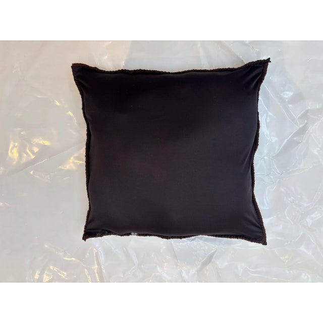 Pillow made with wool pile genuine hand made antique rug fragment-Poly fill with fabric backing sewn closure-
