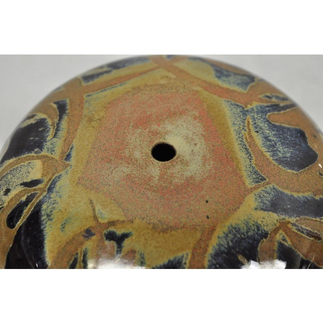 Vintage Alisa Liskin Claussen Studio Signed Ceramic Glazed Pottery Vessel Vase For Sale - Image 12 of 15