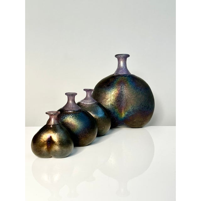 Glass Art Vases by Bertil Vallien for Kosta Boda, Sweden, 1980s, Set of 4 For Sale - Image 3 of 18