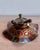 1910s Antique Northwood Amethyst Beaded Cable 3-Footed Carnival Glass Bowl For Sale - Image 5 of 10