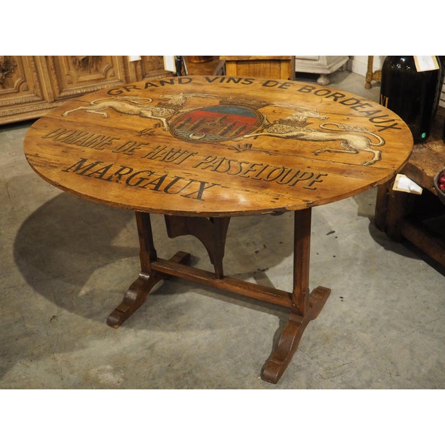 19th Century Tilt-Top French Vineyard Table in Carved Cherry, Margaux For Sale - Image 16 of 18