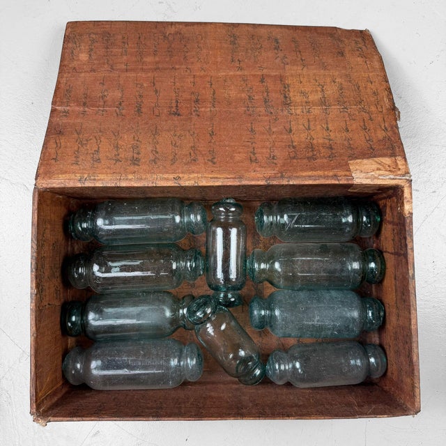 Mid-Century Modern Vintage Japanese Garasu-Uki Glass Fishing Floats, Hokkaido, 1930s, Set of 10 For Sale - Image 3 of 12