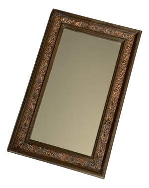 Vintage Copper-Colored Wooden Mirror