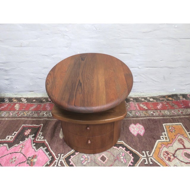 Brown Teak Oval Coffee Table with Swivel Top from Silkeborg, Denmark, 1960s For Sale - Image 8 of 11