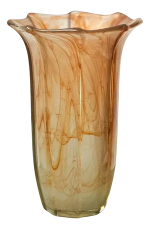 Mid-Century Wavy Orange Art Glass Vase, 1970s